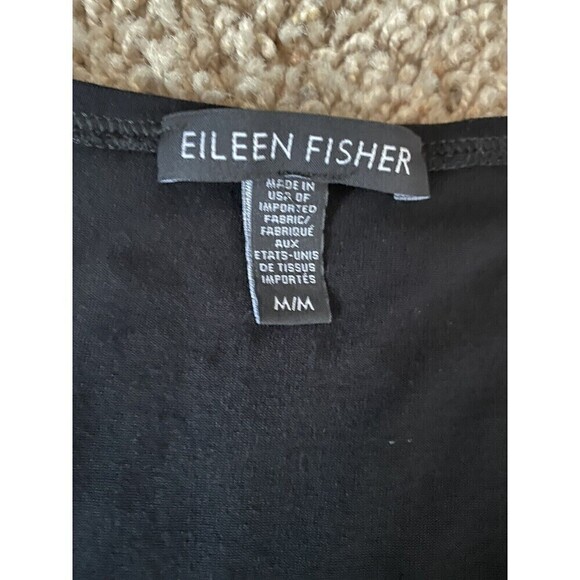 EILEEN Fisher Dress Black 3/4 Sleeves Stretch Midi Womens Size Medium Ne… - Picture 4 of 7